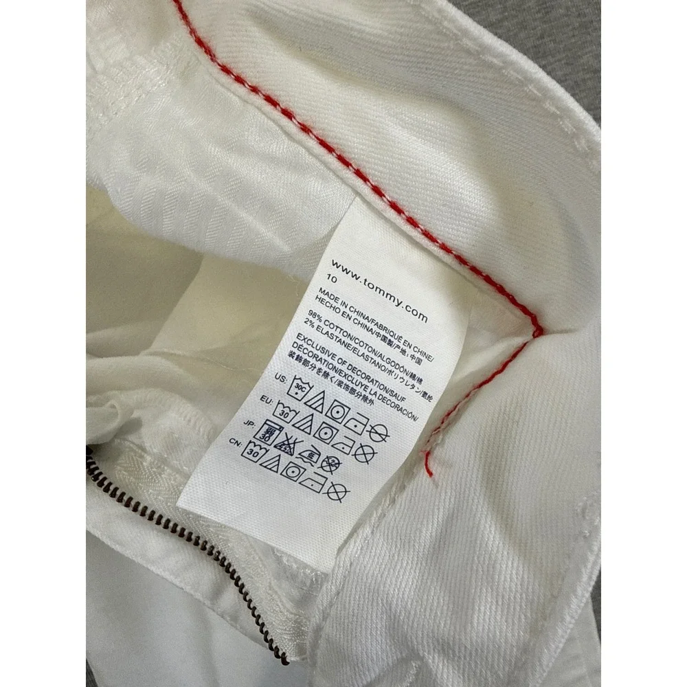 Tommy Hilfiger Womens White Skinny Jeans Mid Rise Size 10 Stretch Denim